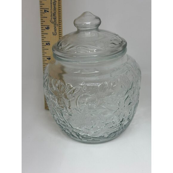 VTG Princess House Fantasia Canister Cookie/Candy Jar w/ Lid 5.5"x6" Decorative - Picture 4 of 5